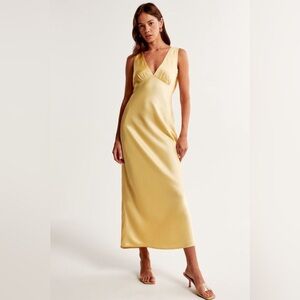 Abercrombie Plunge Cowl Back Maxi Dress